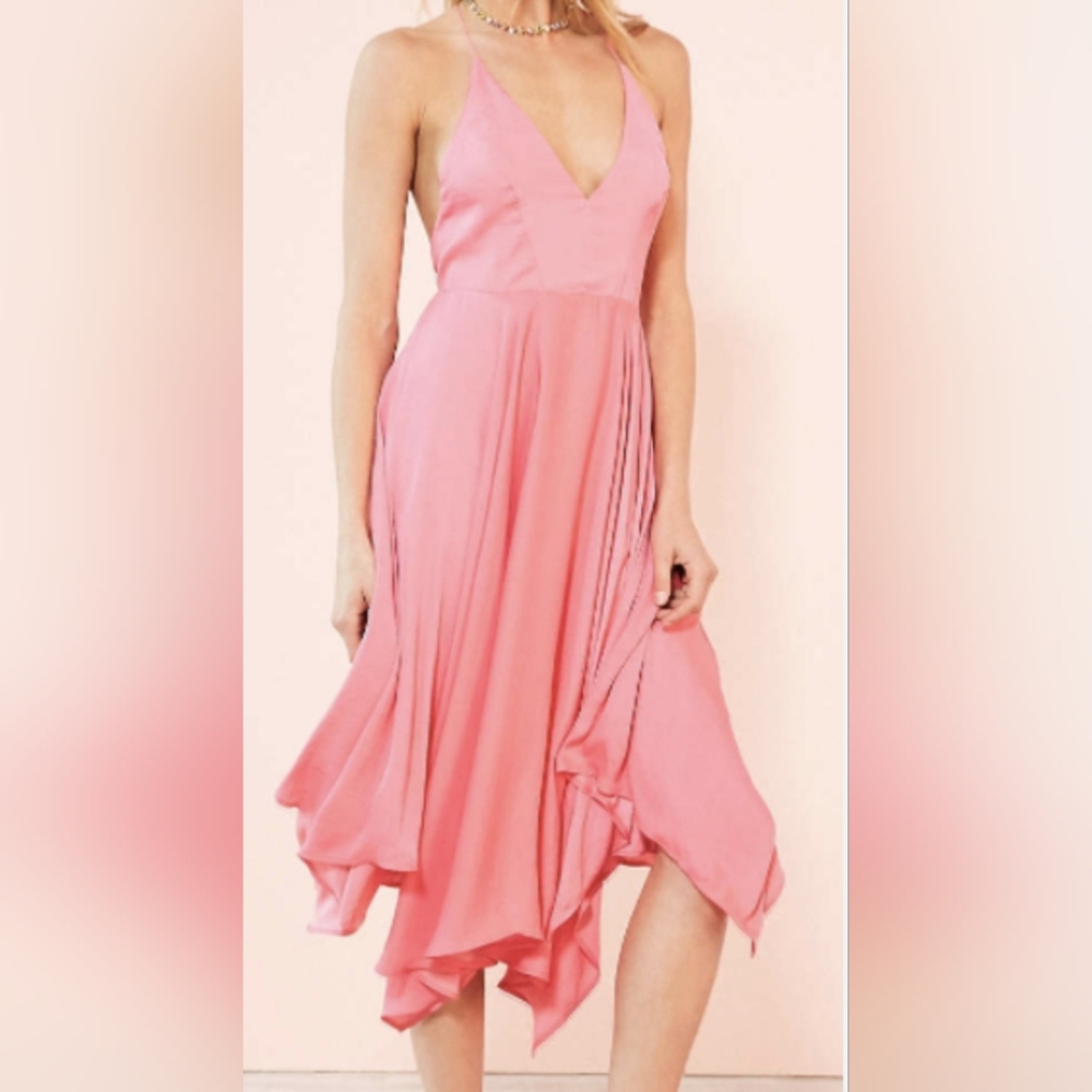 Kimchi Blue V-Neck Pink Maxi Dress
